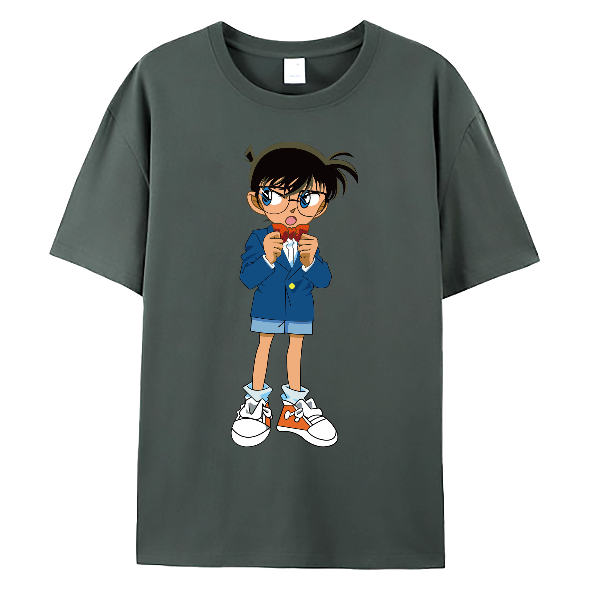 （画像用） 名探偵コナン 江戸川 コナン Detective Conan Conan Edogawa 綿100％ メンズ半袖Tシャツ｜肌触りやわらか＆通気性